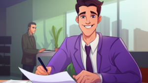 Un homme qui étudie la grille de salaire en apprentissage en fonction de l'âge, de l'année d'étude et de la revalorisation du SMIC.