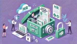 Illustration de DeskRH, un coffre-fort numérique sécurisé pour la gestion des documents RH.