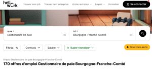étude HelloWork sur le nombre d'offres d'emploi pour le poste de gestionnaire de paie en Bourgogne-Franche-Comté