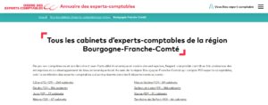 étude chiffrée sur le nombre de cabinets d'expertise comptable en Bourgogne-Franche-Comté selon l'annuaire de l'Ordre