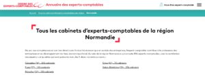 étude sur le nombre de cabinets d'expertise comptable en Normandie selon l'annuaire de l'Ordre